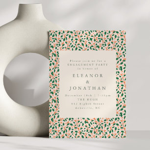 Invitación Elegante fiesta de compromiso de boda de Navidad c