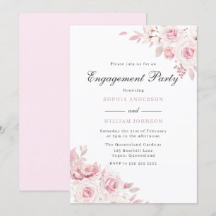 Invitación Elegante fiesta de compromiso de color de agua de