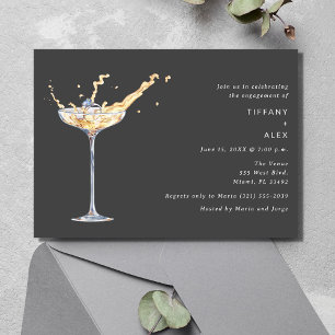 Invitación Elegante fiesta de compromiso de fotografía con to