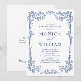 Invitación Elegante fiesta de compromiso de jardín francés co