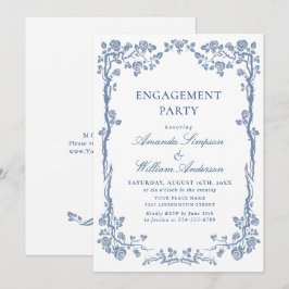 Invitación Elegante fiesta de compromiso de jardín francés co