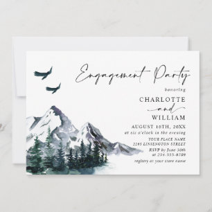 Invitación Elegante fiesta de compromiso de las montañas acuá
