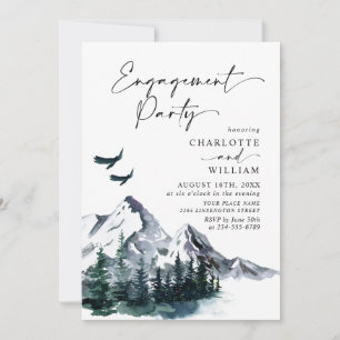 Invitación Elegante fiesta de compromiso de las montañas acuá