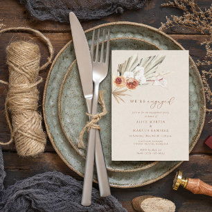 Invitación Elegante fiesta de compromiso floral Boho