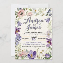 Invitación Elegante fiesta de compromiso floral rústica