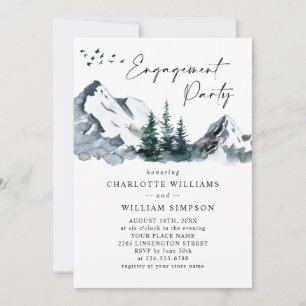 Invitación Elegante fiesta de compromiso forestal de las mont