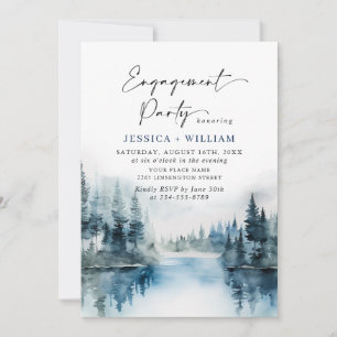 Invitación Elegante fiesta de compromiso forestal de las mont