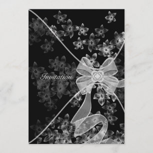 Invitación Elegante fiesta de cornejo en negro y blanco