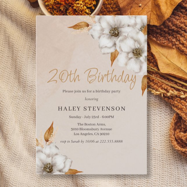 Invitación Elegante fiesta de cumpleaños 20 de la Moda del Bo (Subido por el creador)