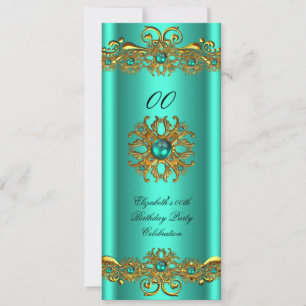 Invitación Elegante Fiesta de Cumpleaños 2 Verde Jade Joyas O