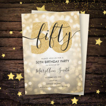 Elegante fiesta de cumpleaños 50 del oro moderno