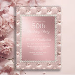 Invitación Elegante fiesta de cumpleaños 50 del Rubor Pink Wh<br><div class="desc">Elegante y moda,  decorativa invitación de fiesta de 50 años de color rosa y blanco para las mujeres.</div>