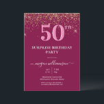 Invitación Elegante fiesta de cumpleaños 50 Purpurina de oro<br><div class="desc">Elegante Fiesta de cumpleaños 50 del Purpurina de oro rosado Este elegante diseño presenta un fondo rosa,  purpurina de oro y letras de guiones personalizados. Qué hermosa manera de invitar a sus invitados a esta ocasión especial.</div>