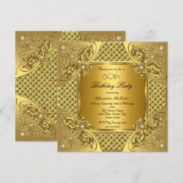 Invitación Elegante fiesta de cumpleaños 60 años oro diamante