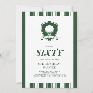 Invitación Elegante fiesta de cumpleaños 60 de hombres de gol