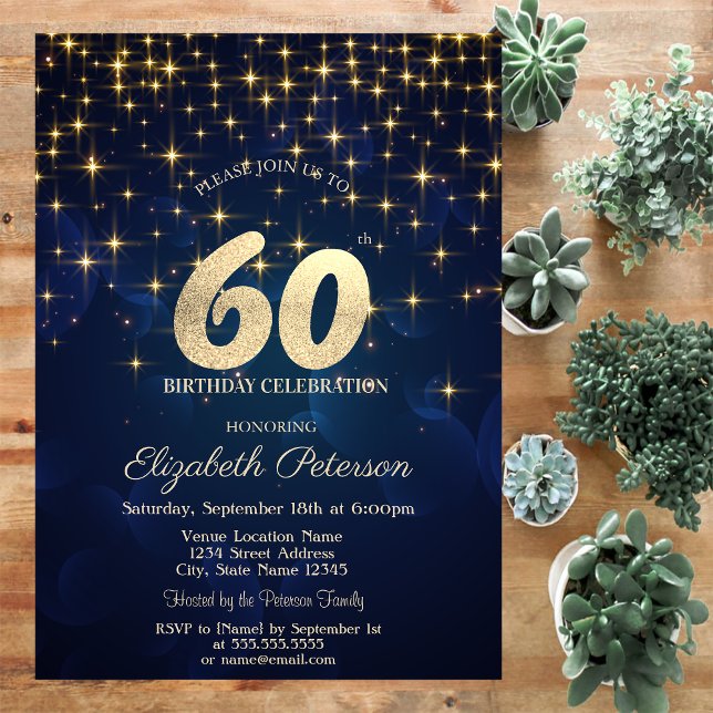 Invitación Elegante fiesta de cumpleaños 60 de la Marina de l (Subido por el creador)