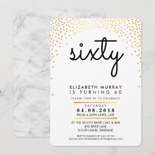 Invitación ELEGANTE fiesta de cumpleaños 60 INVITE Gold Conet