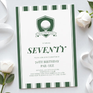 Invitación Elegante fiesta de cumpleaños 70 de hombres de gol