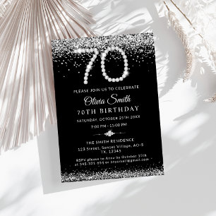 Invitación Elegante fiesta de cumpleaños 70 de los diamantes