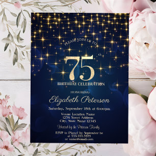 Invitación Elegante fiesta de cumpleaños 75 de la Marina de l