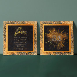 Invitación Elegante fiesta de cumpleaños 85 de Purpurina Negr