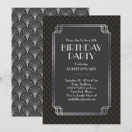 Invitación Elegante Fiesta de Cumpleaños Art Decó para los Fa