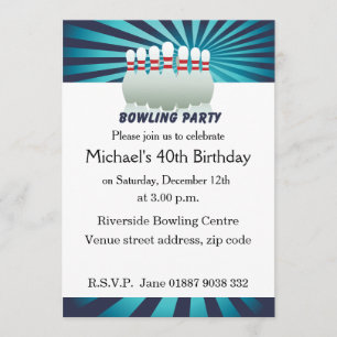 Invitación Elegante fiesta de cumpleaños con boliche de diez 