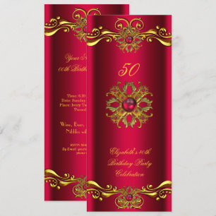 Invitación Elegante Fiesta de Cumpleaños con Cereza Roja Joya