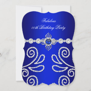 Invitación Elegante Fiesta de Cumpleaños con Diamante y Perla