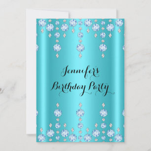 Invitación Elegante Fiesta de Cumpleaños con Diamantes de Col