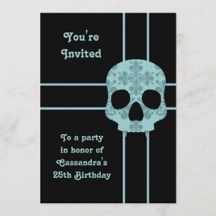 Invitación Elegante fiesta de cumpleaños con el cráneo colgad
