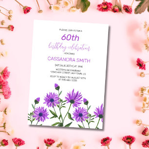 Invitación Elegante fiesta de cumpleaños con flores de xerant