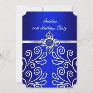 Invitación Elegante Fiesta de Cumpleaños con Perlas y Diamant