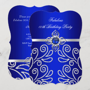 Invitación Elegante Fiesta de Cumpleaños con Perlas y Diamant