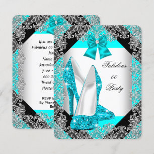 Invitación Elegante Fiesta de Cumpleaños con Tacones de Brill