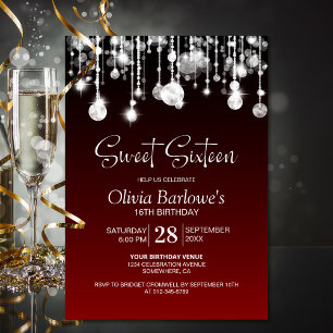 Invitación Elegante fiesta de cumpleaños de 16 días de dulce