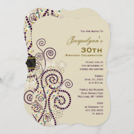 Invitación Elegante fiesta de cumpleaños de Boho Purple Spira