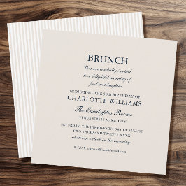 Invitación Elegante fiesta de cumpleaños de Brunch formal ele