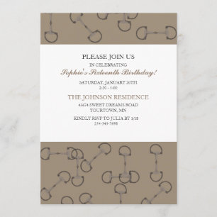 Invitación Elegante fiesta de cumpleaños de caballos