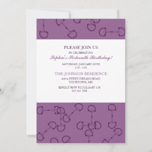 Invitación Elegante fiesta de cumpleaños de caballos