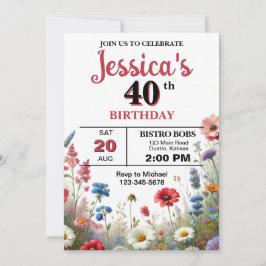 Invitación Elegante fiesta de cumpleaños de cualquier edad