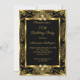 Invitación Elegante fiesta de cumpleaños de foto jewel de oro