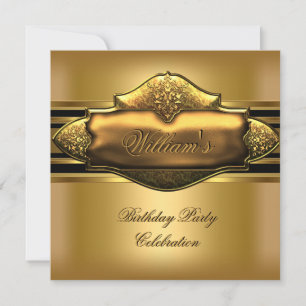 Invitación Elegante fiesta de cumpleaños de hombre en oro