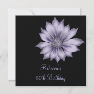 Invitación Elegante Fiesta de Cumpleaños de la Flor de Lila n