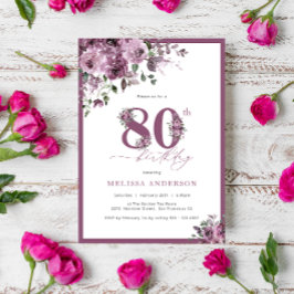 Invitación Elegante Fiesta de Cumpleaños de la Flora Morada 8