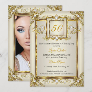Invitación Elegante fiesta de cumpleaños de la foto de la cre