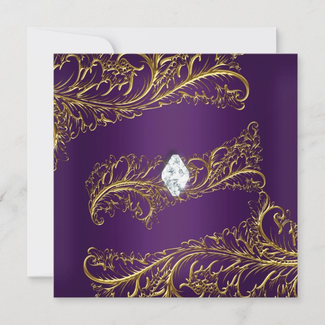 Invitación Elegante Fiesta de Cumpleaños de la Joya del Diama (Anverso)