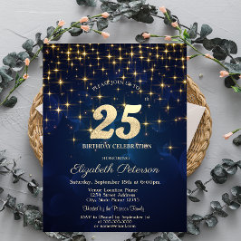 Invitación Elegante fiesta de cumpleaños de la Marina Azul de