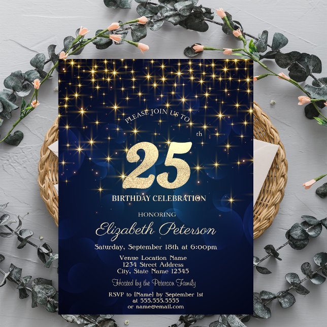 Invitación Elegante fiesta de cumpleaños de la Marina Azul de (Subido por el creador)