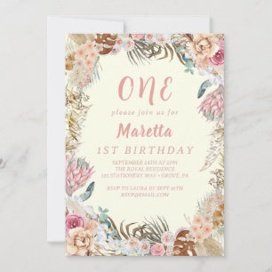 Invitación Elegante fiesta de cumpleaños de la primera rosa